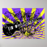 80s Guitar Shocker -Choose any color background posters