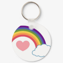 80's Heart & Rainbow - keychain by whitefantom 80's Heart & Rainbow - keychain