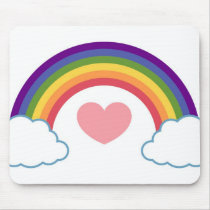 80's Heart & Rainbow - mousepad