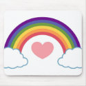 80's Heart & Rainbow - mousepad