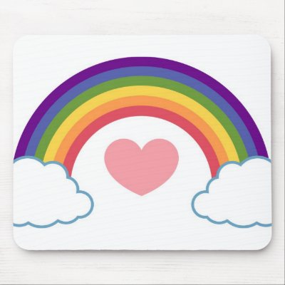 80's Heart &amp; Rainbow - mousepad by whitefantom