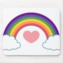 80's Heart & Rainbow - mousepad
