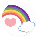 80's Heart & Rainbow - stickers sticker