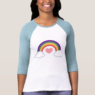 80&#39;s Heart & Rainbow - T-shirt