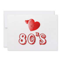 80's Hearts Personalized Invitations