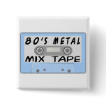 80s Metal Mix Tape Pinback Buttons