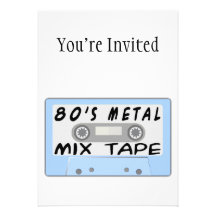 80s Metal Mix Tape Cassette Custom Invite