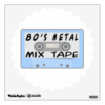 80s Metal Mix Tape Cassette Wall Sticker