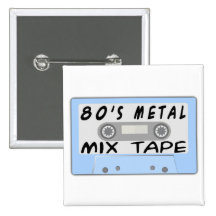 80s Metal Mix Tape Pinback Buttons