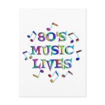 80s Music Lives postcards