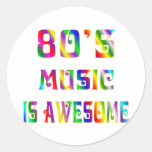 80s Music Round Sticker