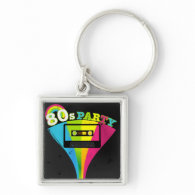 80s Party Background Keychain
