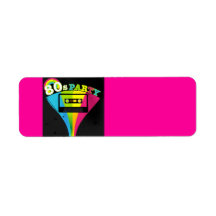 80s Party Background Labels