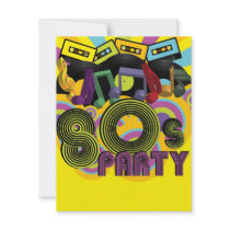 80s Party Personalized Invitations