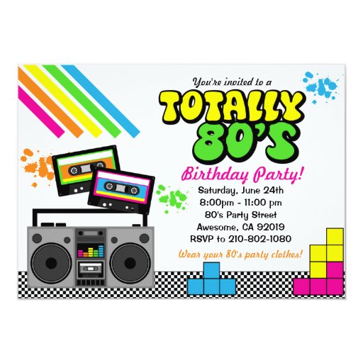 80's Party Invitation | Zazzle
