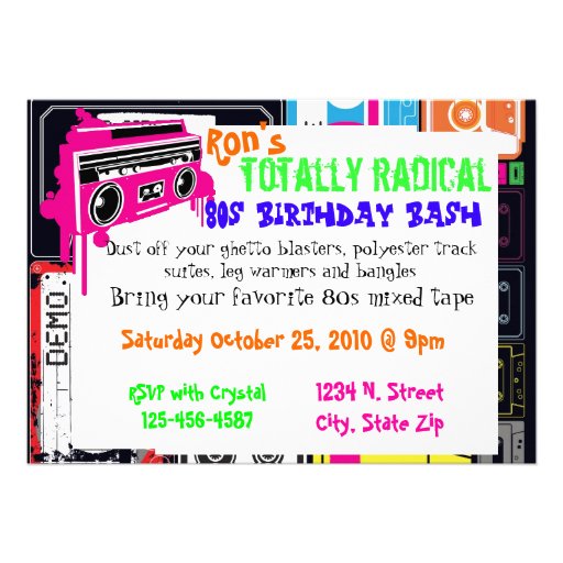 80s party invitation part duex
