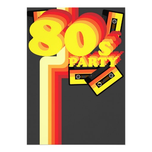 80s Party Personalized Invitations
