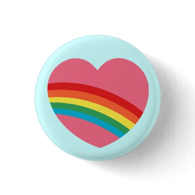 80s Rainbow Heart Button by teeboutique