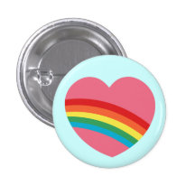 80s Rainbow Heart Button