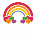 80's Rainbow 'n Hearts T-Shirt by teeboutique 80's Rainbow 'n Hearts T-Shirt
