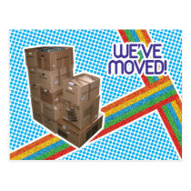 80s Retro Moving Announcement postcards