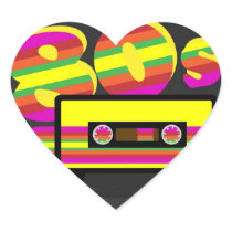 80s Retro Party Heart Sticker