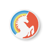 80's Retro Rainbow and Unicorn Magnet