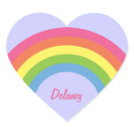 80's Retro Rainbow Heart Name Stickers