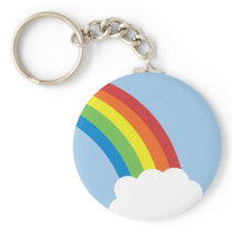 80's Retro Rainbow Keychain