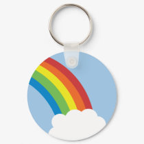 80's Retro Rainbow Keychain