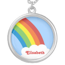 80's Retro Rainbow Personalized Necklace necklaces