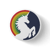 80's Retro Unicorn and Rainbow Button