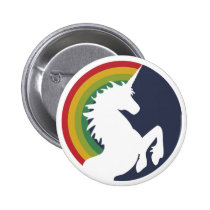 80's Retro Unicorn and Rainbow Button buttons