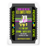 80s Rollerskate Ticket Style Party Invitations
