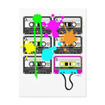 80s Splat Mix Tape Postcard by MendiSue 80s Splat Mix Tape Postcard