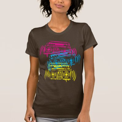 80&#39;s Stenciled Boomboxes Tee Shirts