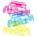 80's Stenciled Boomboxes t-shirts by JohnNissen 80's Stenciled Boomboxes t-shirts