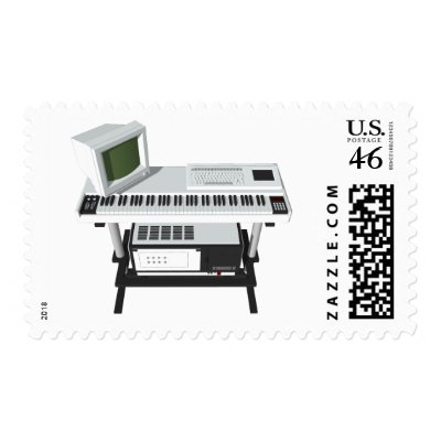 80's Style Sampler Keyboard: 3D Model: Postage Stamps by spiritswitchboard