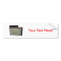 80's Style TV and VCR: 3D Model Bumper Sticker