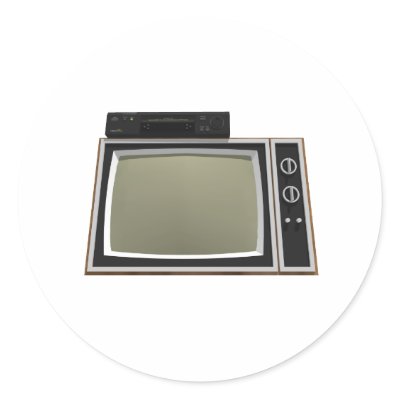 80's Style TV and VCR: 3D Model Sticker by spiritswitchboard