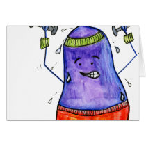 80'S Workout Eggplant Blank cards