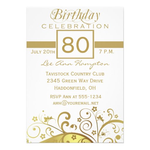 80th - 89th Birthday Party Invitations