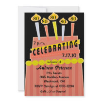 80th - 89th Birthday Party Personalized Invitation