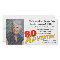 80th Birthday Adventure Party Photo Invitation photo cards by StationeryStore 80th Birthday Adventure Party Photo Invitation photo cards