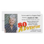 80th Birthday Adventure Party Photo Invitation Photo Card Template