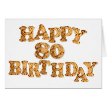 80th Birthday card for a cookie lover