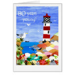 80th Birthday Card - Lighthouse