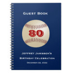80th Birthday Celebration Guest Book, Baseball Notebook