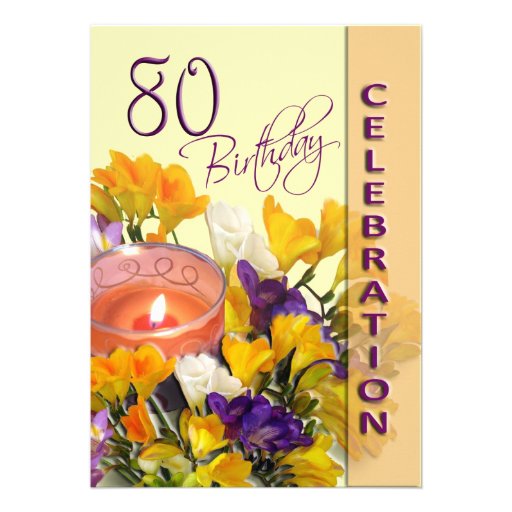 80th Birthday Celebration party invitation (front side)