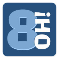 80th Birthday Custom Name Navy and Baby Blue sticker